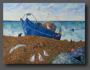 Blue Boat 60x80cm